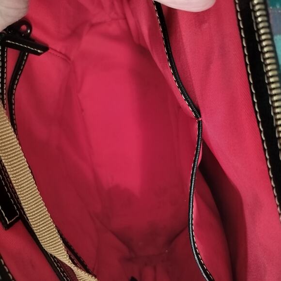 4756)Dooney & Bourke Black Saffiano Leather Doomed Zip Top Satchel Shoulder Bag - Picture 7 of 10